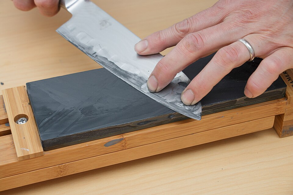 Sharpening on a Japanese water stone